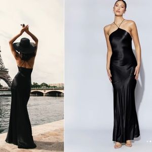 Meshki Avery Satin Halter Dress - XL